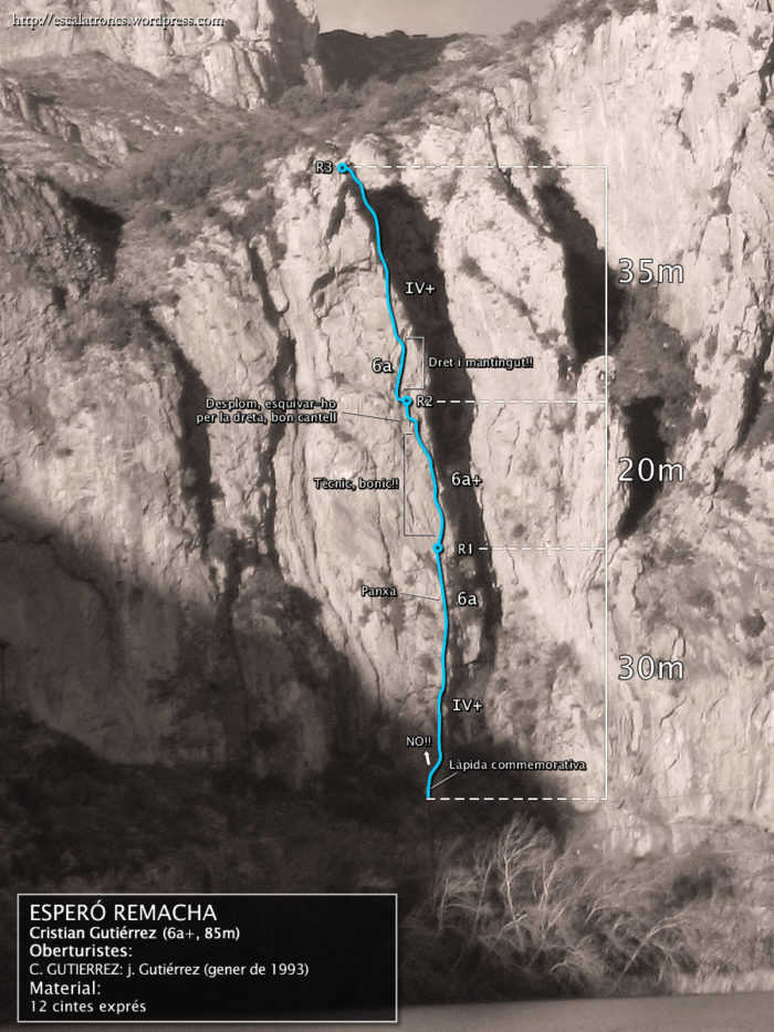 Ressenya de la via Cristian Gutiérrez a l'Esperó Remacha (Sant Llorenç de Montgai)